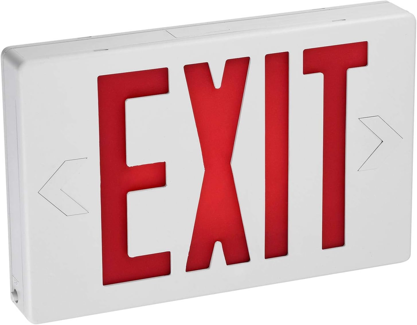 Compact LED Exit Sign, Battery Backup, Universal Mount UL Listed