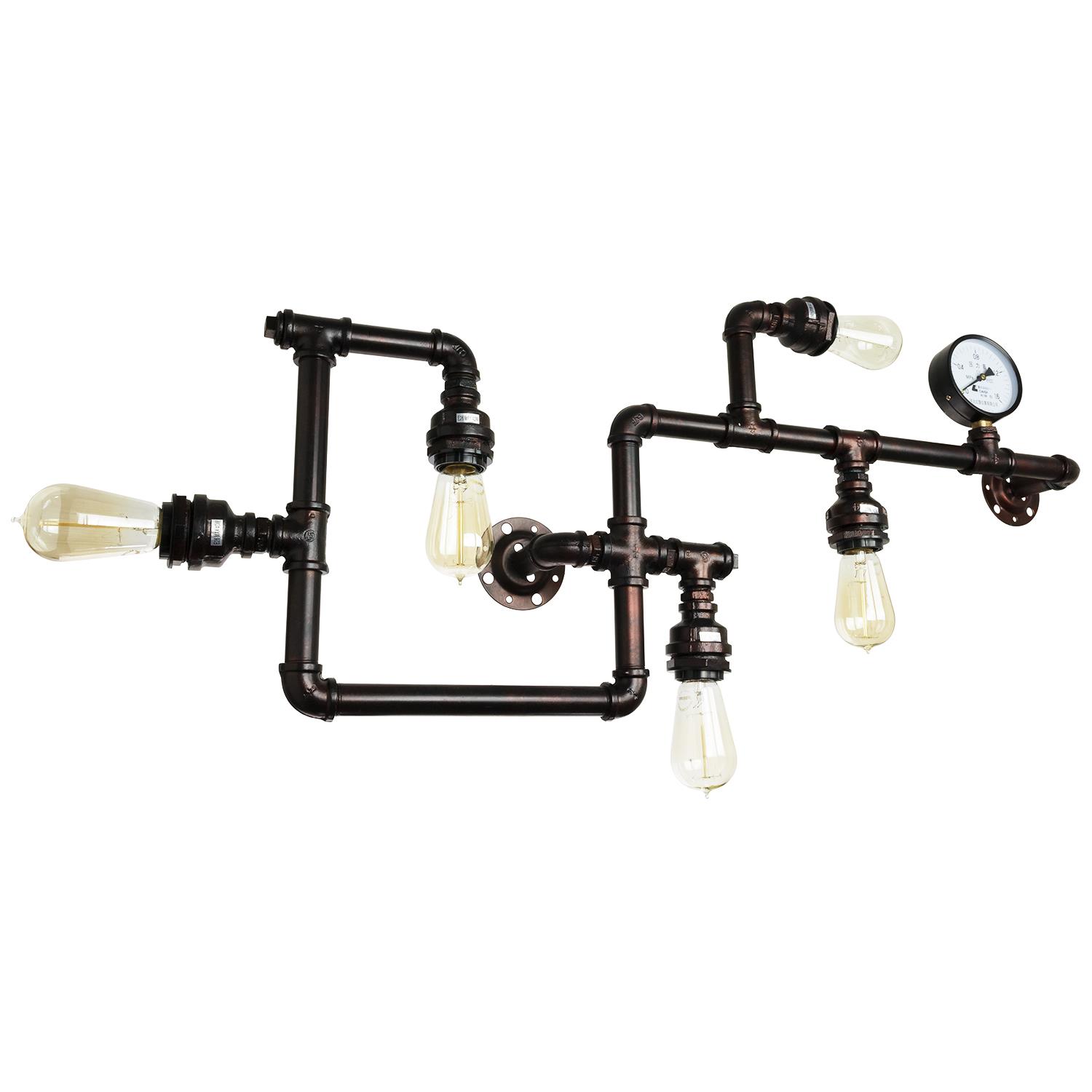 Sunlite 5 Lamp Piping System Wall Sconce Light Fixture 07076-SU - Click Image to Close