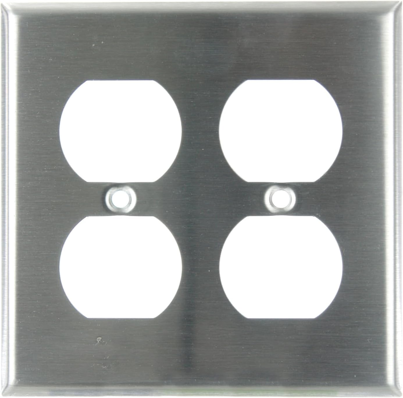 2 Gang Duplex Receptacle Plate, Stainless Steel , UL Approved - Click Image to Close