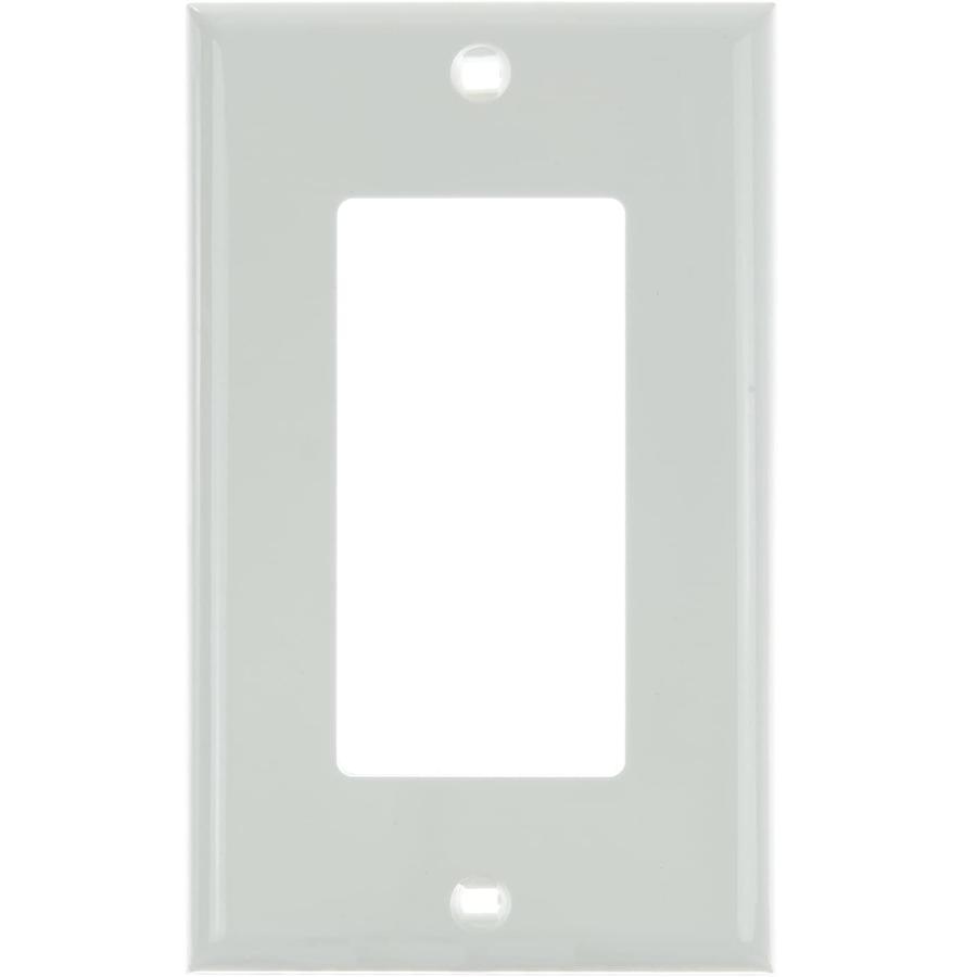 1 Gang Decorative Switch and Receptacle Plate, White - Click Image to Close