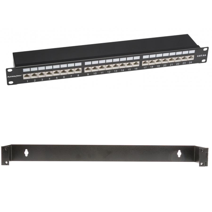 Shielded 24-port Cat6a Patch Panel, 10Gbit, 110 Type, 568A/B W/B - Click Image to Close