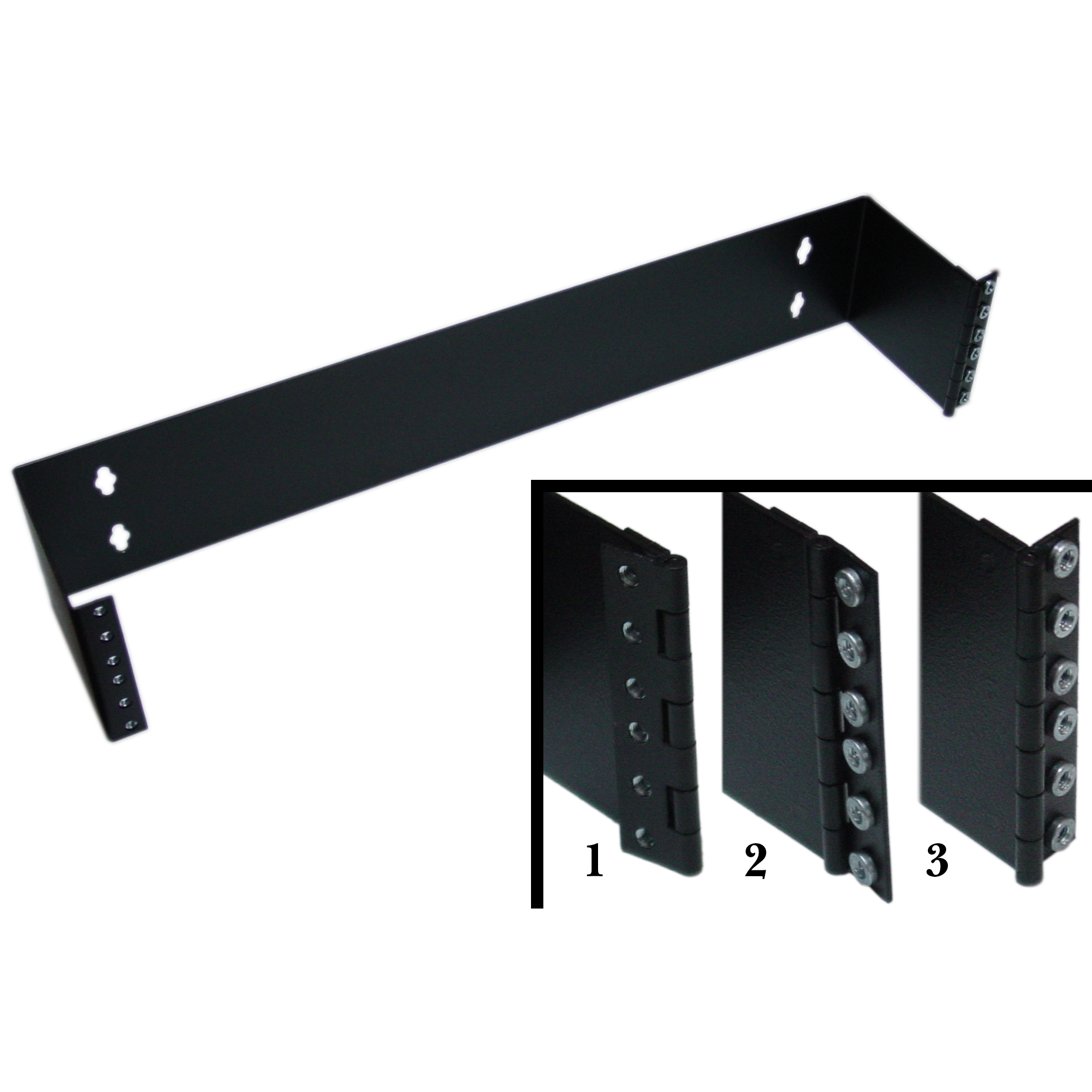 2U Hinged Wall Mount Bracket, Depth 5.8 in - Click Image to Close