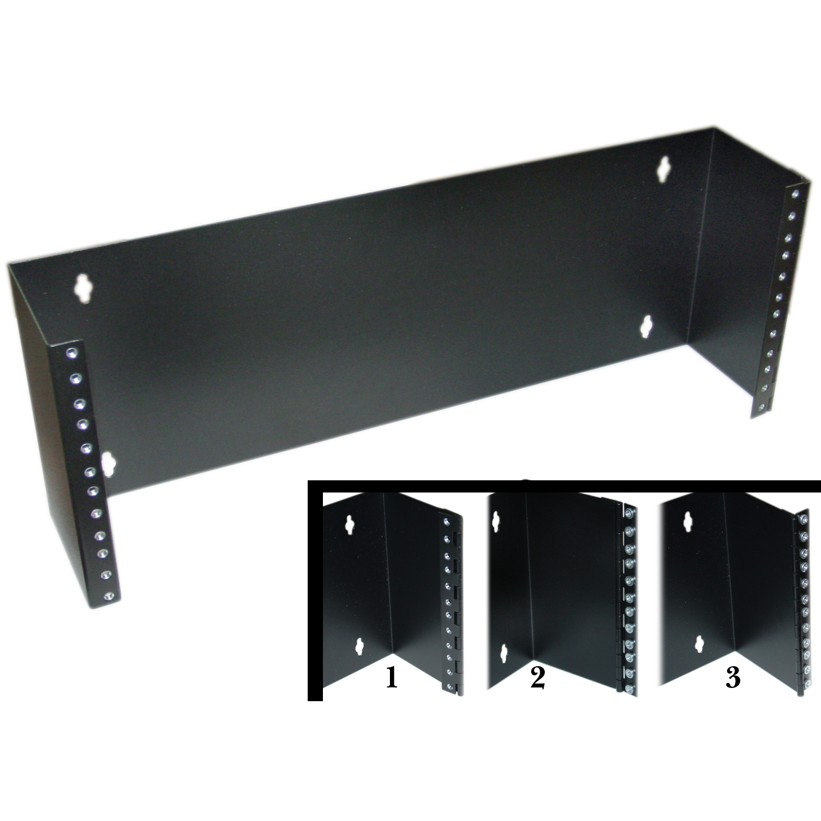 4U Hinged Wall Mount Bracket, Depth 5.8 in - Click Image to Close