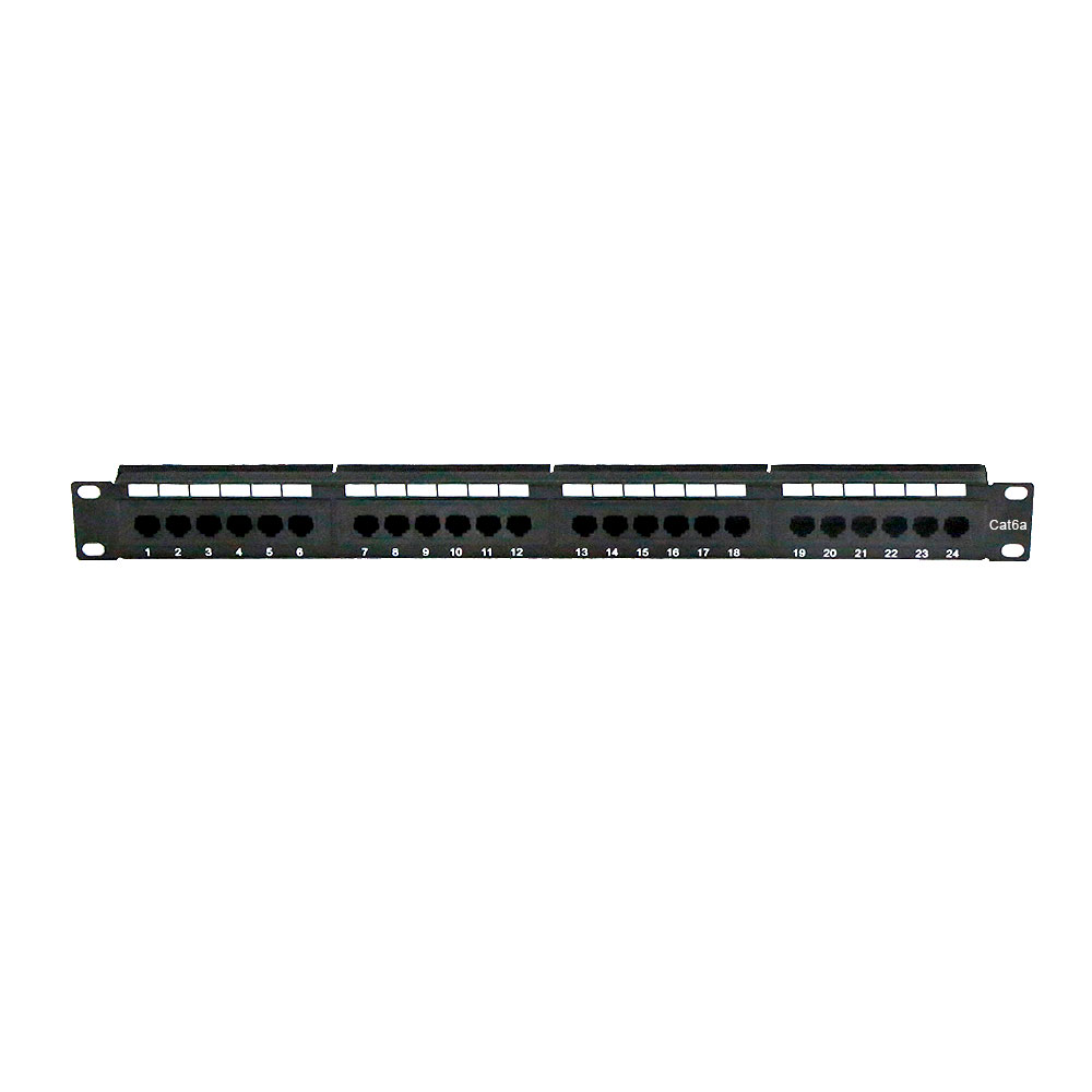 24 port Cat6a Patch Panel, 110 Type, 568A & 568B Compatible - Click Image to Close