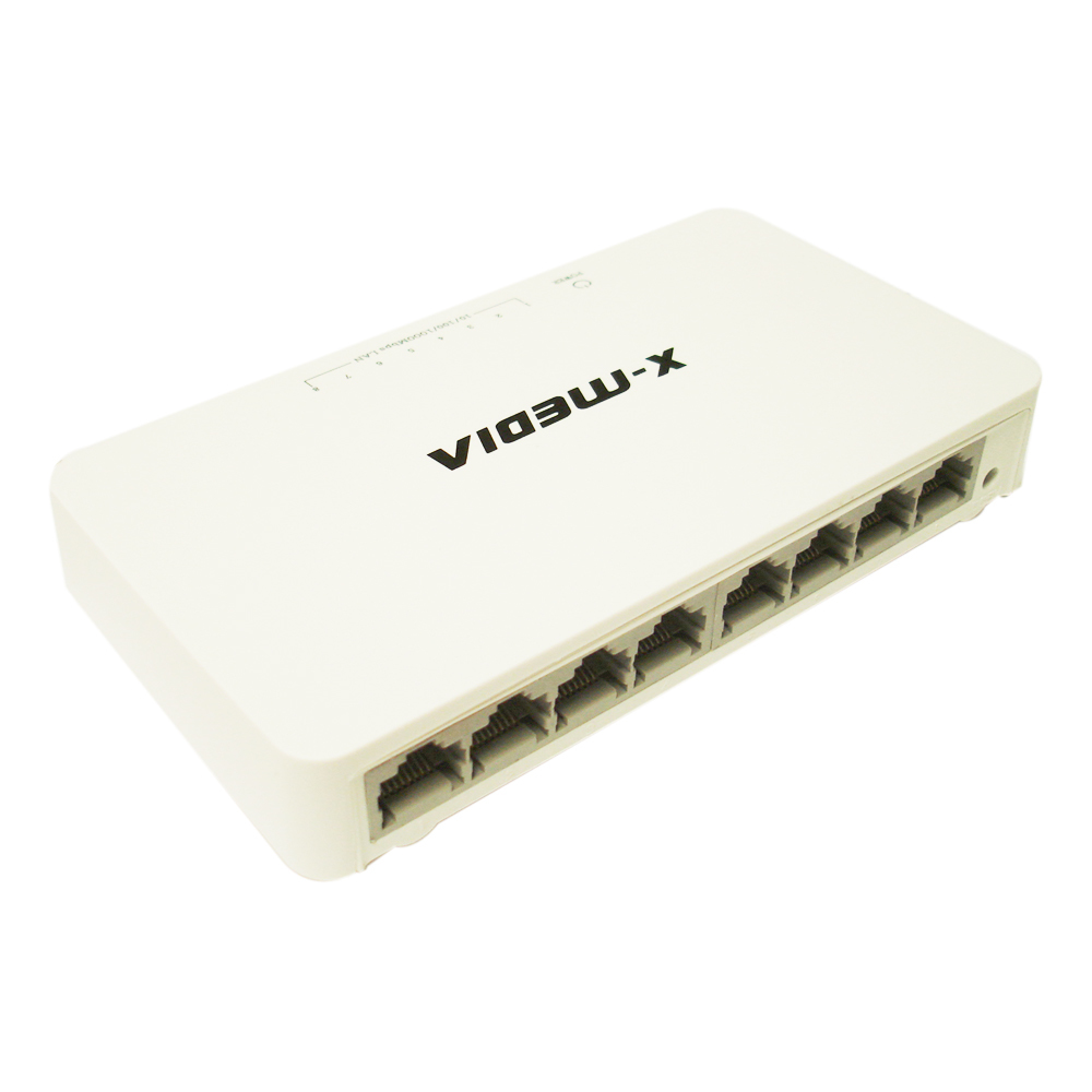 8 Port 10/100/1000 Gigabit Fast Ethernet Switch, White - Click Image to Close