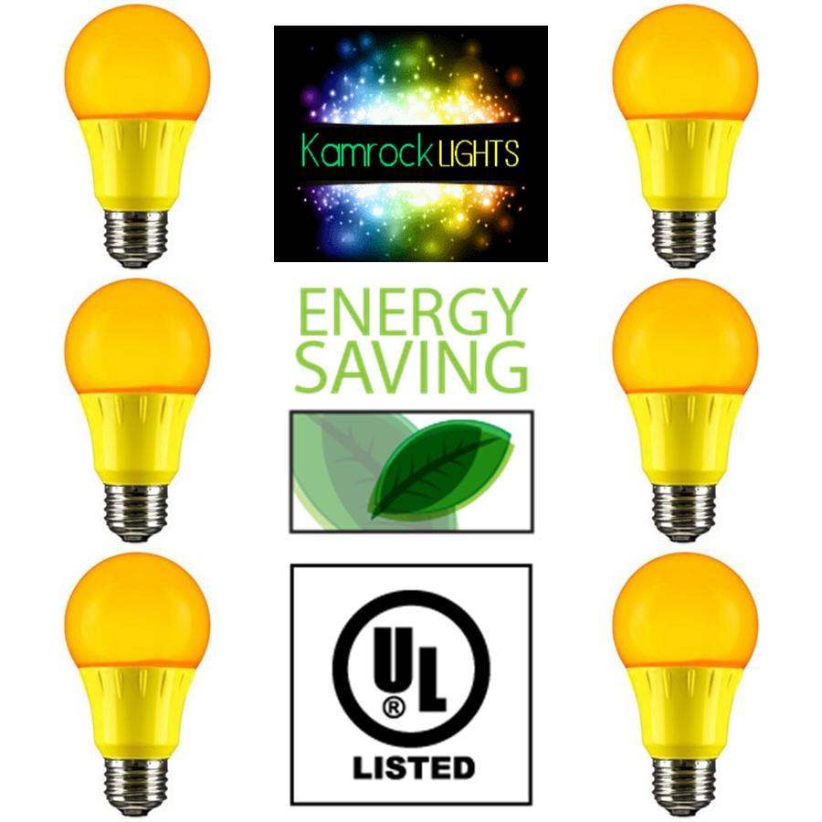 LED A Type Yellow 3W Light Bulb Medium (E26) Base