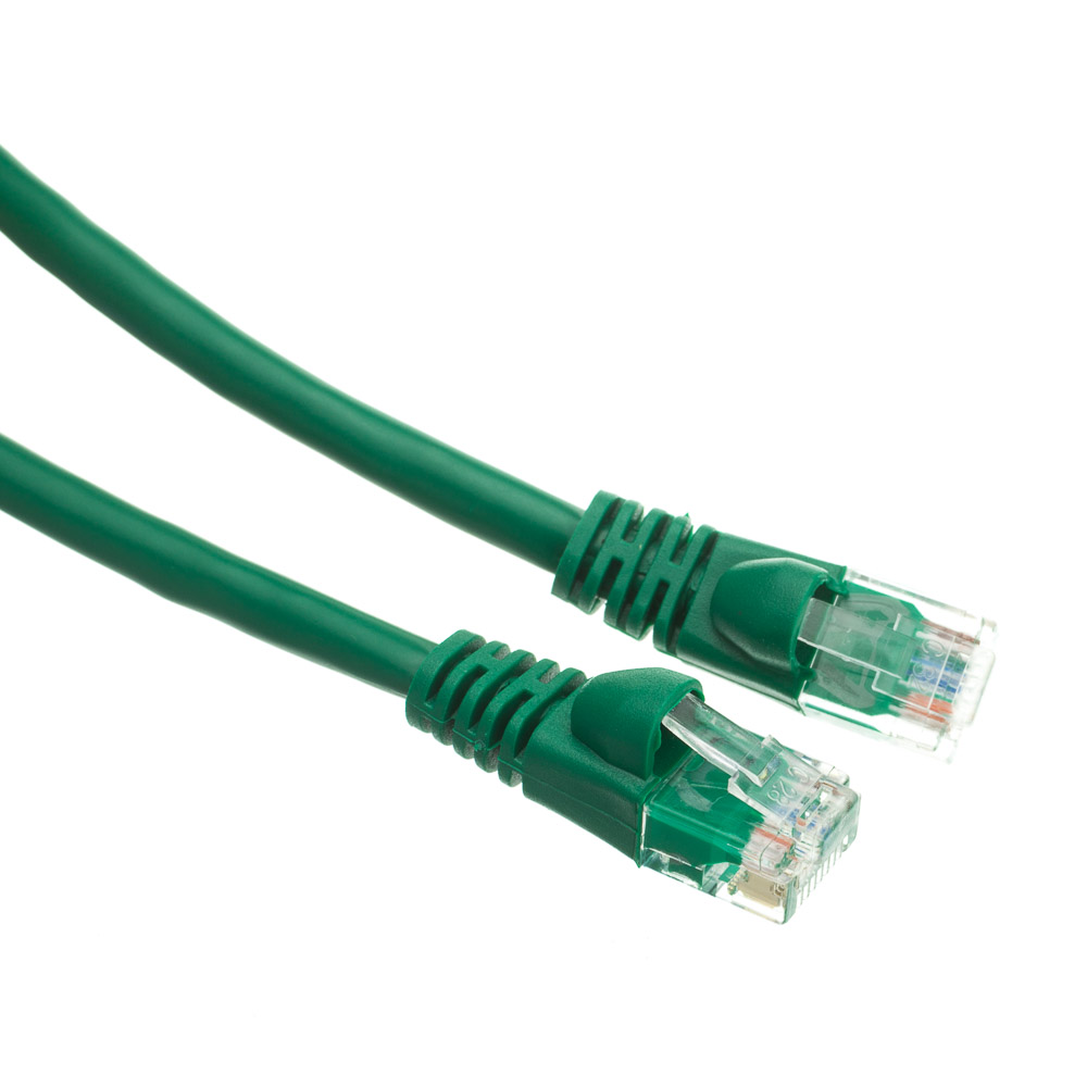 15ft Cat6a Green Ethernet Network Patch Cable 10 Gb, Molded Boot