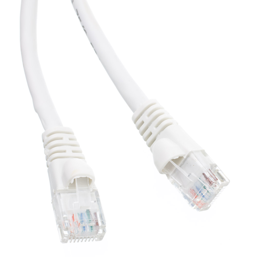1ft Cat6a White Ethernet Network Patch Cable, 10 Gb, Molded Boot