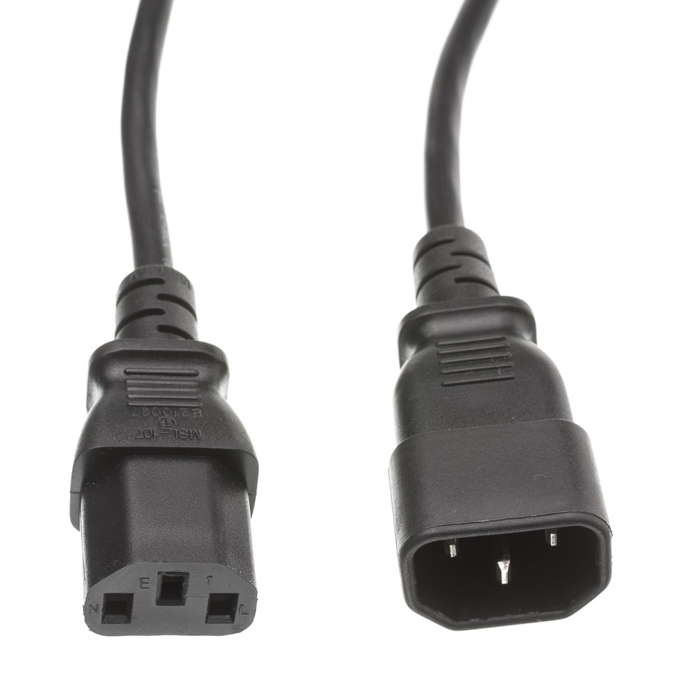 Computer and Monitor Power Extension Cord, C13 to C14, 10A, 6 FT - Click Image to Close