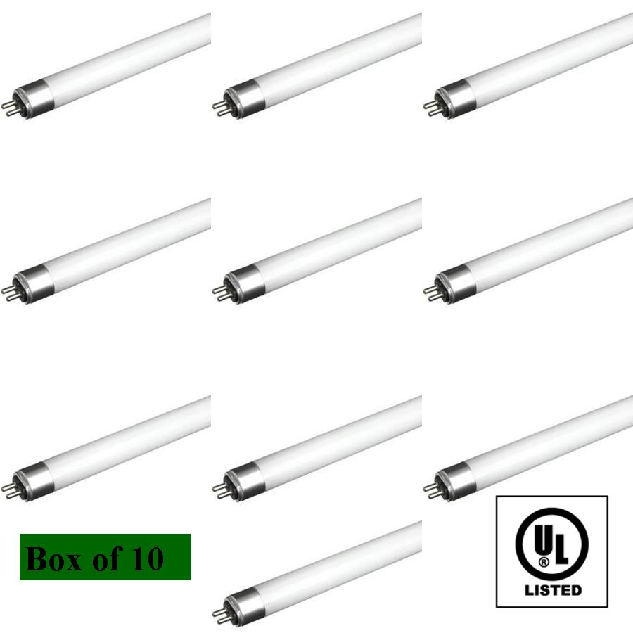 Box of 10 T5 LED Fluorescent Tube Replacement Daylight 6500K - Click Image to Close