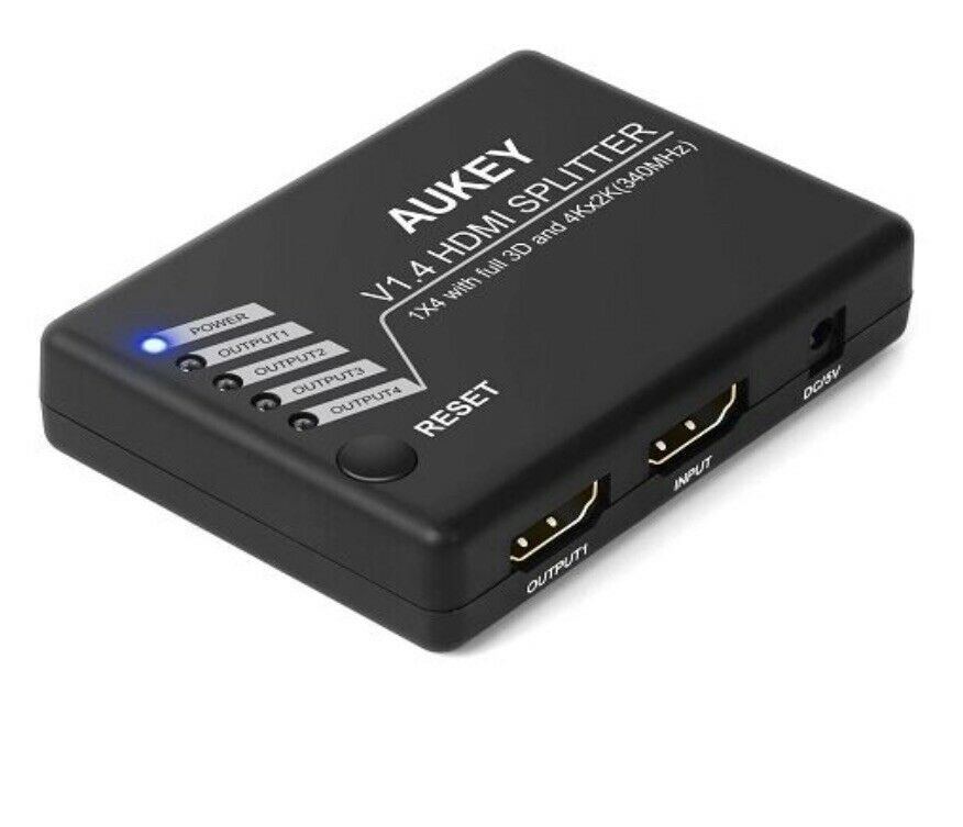 AUKEY HA-H02 1x4-Port HDMI V1.4 Amplifier Splitter - Click Image to Close